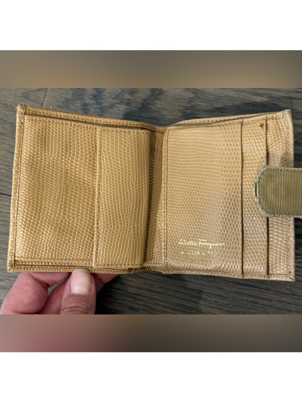 Salvatore Ferragamo Camel/Brown Leather Wallet with Grosgrain Bow Accent - Picture 7 of 9